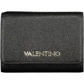 Mario Valentino Elegante Schwarze Damen-Geldbörse mit Fächern und Druckknopfverschluss