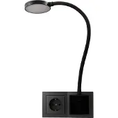 EINLICHT LED Steckdosenlampe | Halo | 3,3W, 438lm, touch 3 Stufen step dimmbar, warmweiß 3000K, schwarz