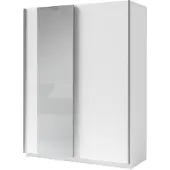 Masseno Schiebetürenschrank ELRON 180,6/198,5/62cm 2-türig mit Spiegel Weiß