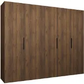 MEBLE KRYSPOL , Kleiderschrank, Schrank 250 cmx202x52, Warmia-Nuss, Schwarz