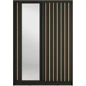 Masseno Schiebetürenschrank VEYDAR 155/215/62cm 2-türig mit Spiegel Grau