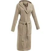 Redbest Frottier Unisex-Bademantel mit Kapuze Chicago in taupe | Gr.: XXL