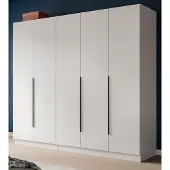 Inn.Furn Kleiderschrank "Swan" in weiß Drehtürenschrank 5-türig 200 x 181 cm