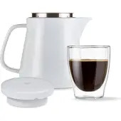Tchibo Kaffeebereiter, Edelstahl-Permanentfilter, Spülmaschinengeeignet, Keramik, Weiß