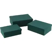 J-Line Set Von 3 Dosen Rechteckig Velours Papier Grün