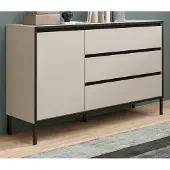 Inn.Furn Sideboard "Torello" in Kaschmir und Schwarz Kommode 136 x 83 cm