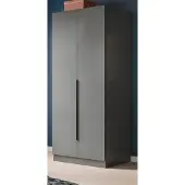 Inn.Furn Kleiderschrank "Swan" in grau Drehtürenschrank 2-türig 80 x 181 cm