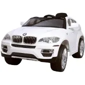 HECHT Kinder Elektroauto BMW X6 Weiß mit Fernbedienung und LED-Lichtern