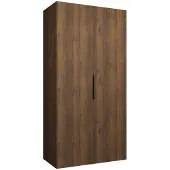 MEBLE KRYSPOL , Kleiderschrank, Schrank 100 cmx202x52, Warmia-Nuss, Schwarz