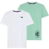 Kangaroos T-Shirt in weiß + hellgrün | Gr.: 176/182