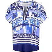 Betty Barclay Longbluse mit Aufdruck in Blau/Weiß | Gr.: 38
