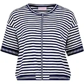 Betty Barclay Shirtjacke mit Reißverschluss in Weiß/Dunkelblau | Gr.: 38