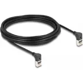 DeLOCK 80284 RJ45 Patchkabel CAT 6a S/FTP 5.00 m Schwarz Gewinkelter Kabelabgang 1 St.