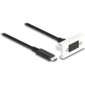 DeLOCK Easy 45 Modul SuperSpeed USB 10 Gbps (USB 3.2 Gen 2) USB Type-C Buchse zu USB Type-C Stecker mit Kabelpeitsche, 22,5 x 45 mm, 1 m, USB C, USB C, USB 3.2 Gen 2 (3.1 Gen 2), 10 Gbit/s, Schwarz