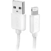 SBS USB-A – Lightning-Textilkabel mit Kabelhalter, 1,5 Meter