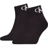 Calvin Klein Sneaker-Socken - 2er-Pack - Schwarz m. Logo - - 43/46 - Socken