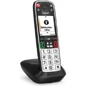Gigaset EASY 500, Analoges/DECT-Telefon, Kabelloses Mobilteil, Freisprecheinrichtung, 200 Eintragungen, Anrufer-Identifikation, Schwarz, Silber