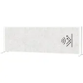MAUL Akustik-Tischtrennwand MAULconnecto, Standfüße, B 1600 x T 40 x H 500 mm, Akustikvlies/Aluminium/Stahl, Vlies hellgrau/Profil weiß