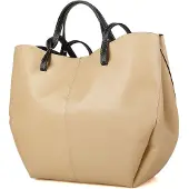 Giulia Shopper Tasche Beige Schwarz
