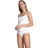 Calida Unterhemd "Unterhemd Natural Comfort Spaghetti-Top 2er Pack", Damen, Gr. 36-38, N-Gr, weiß, Obermaterial: 92% Baumwolle CO. 8% Elasthan EL., Unterhemden Unterhemd