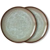 HK Living - 70's Teller, Ø 27,5 cm, contrast (2er-Set)