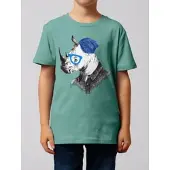 Wat? Apparel T-Shirt Nashorn in Teal Monstera | Gr.: 122/128