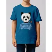 Wat? Apparel T-Shirt Panda in Blau | Gr.: 110/116