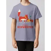 Wat? Apparel T-Shirt Fuchs Kleine Schwester in Lavender | Gr.: 122/128