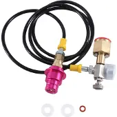 Semoic CO2-Adapter-Schlauch mit 2000 psi Druckanzeige für D