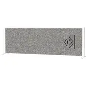MAUL Akustik-Tischtrennwand MAULconnecto, Standfüße, B 1600 x T 40 x H 500 mm, Akustikvlies/Aluminium/Stahl, Vlies dunkelgrau/Profil weiß