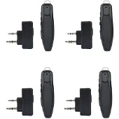Semoic 4X Walkie Talkie Drahtloser -PTT-Headset-Ohrhörer Freisprech-K-Stecker für -Mikrofon-Headset-Adapter