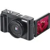 INF Digitalkamera 48MP mit 16x Digitalzoom, HD-Display, 2.4 Zoll IPS-Bildschirm Silber