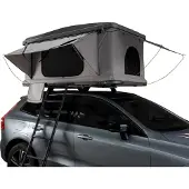 Monster Graues Dachzelt 129x211cm für 2-3 Personen, 32cm geschlossen, mit Teleskopleiter und 5.5cm Matratze
