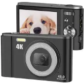 INF Digitalkamera 48MP, 16x Zoom, 4K Videokamera, 2.8" LCD-Bildschirm Schwarz