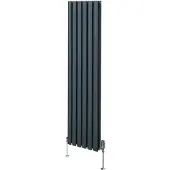 MonsterShop Oval Röhrenheizkörper & Chrom Thermostatventile – 1600mm x 360mm - Weiß