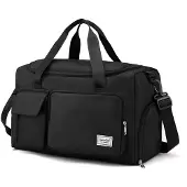 INF Reisetasche Sporttasche mit Schuh- und Nassklamottenfach wasserdicht Schwarz