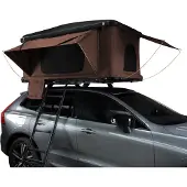 Monster Dachzelt für 2-3 Personen, Braun, 129cm Breite, mit Gasdruckfeder und Teleskopleiter