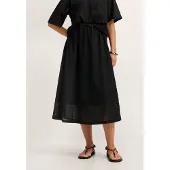 Bugatti Plisseerock , Damen, Gr. 42, schwarz (290, schwarz), 70% Baumwolle, 30% Polyester, Röcke Plisseerock, mit Lochmuster