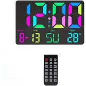 INF Digitaluhr mit RGB-LED-Anzeige Schwarz