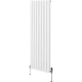 MonsterShop Oval Röhrenheizkörper & Chrom Thermostatventile – 1600mm x 480mm - Weiß