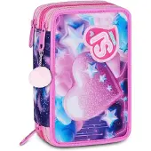 Seven Astuccio 3 Zip Fluffy Pink Girl