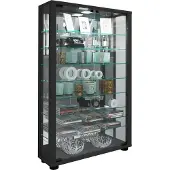 Hioshop Sammelvitrine Standvitrine Glasvitrine Glasregal Vitrine Glas Schaukasten "Lumo Mini Spiegel"