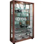 Hioshop Sammelvitrine Standvitrine Glasvitrine Glasregal Vitrine Glas Schaukasten "Lumo Mini Spiegel"