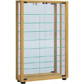 Hioshop Sammelvitrine Standvitrine Glasvitrine Glasregal Vitrine Glas Schaukasten "Lumo Mini Spiegel"