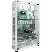 Hioshop Sammelvitrine Standvitrine Glasvitrine Glasregal Vitrine Glas Schaukasten "Lumo Mini Spiegel"
