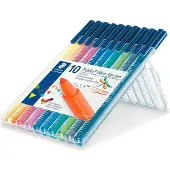 Staedtler Set mit 10 Staedtler Triplus Filzstiften