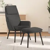 PUEAZU Relaxsessel mit Hocker Dunkelgrau Stoff - Fernseh- & Relaxsessel &44383
