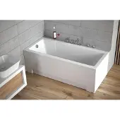 Badland Badewanne Rechteck Modern 180x80 mit Acrylschürze, Füßen und Ablaufgarnitur GRATIS