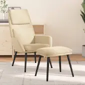 Prolenta Maison Exclusive - Relaxsessel mit Hocker Creme Stoff