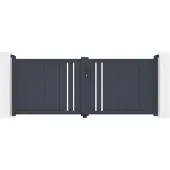 Casanoov Doppelflügeltor Aus Aluminium Giona 350x160cm Grau